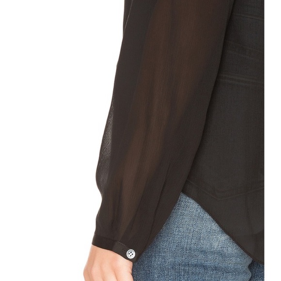 Theory Rianala Black 100% Silk Lace Chiffon Top - Picture 4 of 15